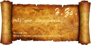 Höger Zsuzsanna névjegykártya